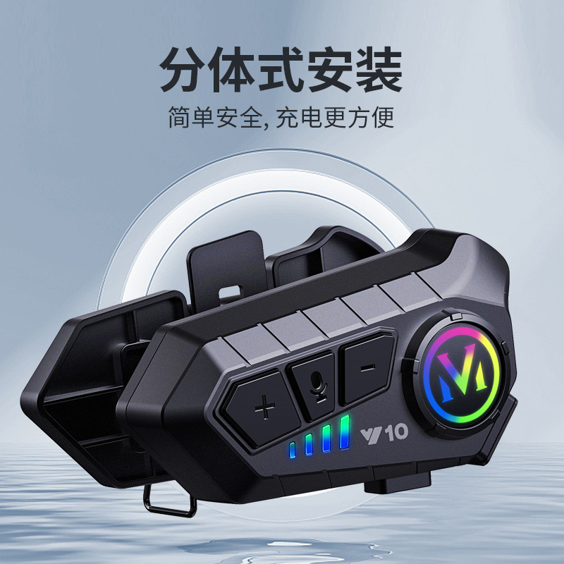 Popular Y10 Y10-2X Helmet Bluetooth Intercom Headset Long Battery Life Full-Face Motorcycle Riding Wireless Headset in Stock