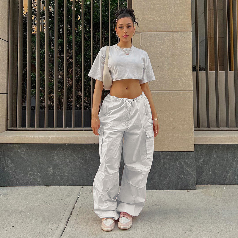 2022 europeo y americano nueva calle overoles sueltos otoño moda casual pantalones de cintura baja más tamaño adelgazante pantalones atados al tobillo image 8