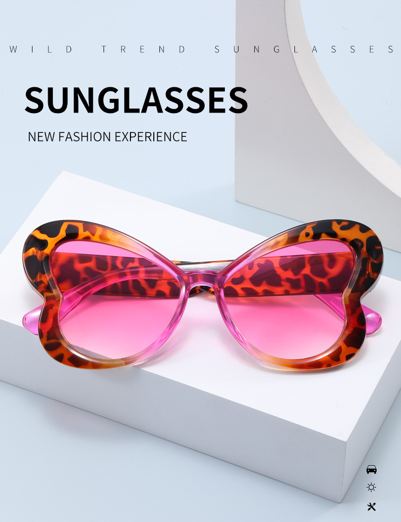 40g Weight Full Frame Glasses Structure Sunglasses Classification Ac, UV400 Protection Lens Material Butterfly Frame Glasses Style Daily, Street Occasion Butterfly Pattern Women's Gender Sweet, Streetwear Style Blue Color Sweet Streetwear Butterfly Ac UV400 Protection Butterfly Frame Full Frame Women's Sunglasses 无