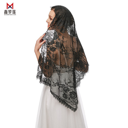 Cross-border foreign trade European and American style lace triangle veil wedding accessories wedding headdress bridal veil wholesale