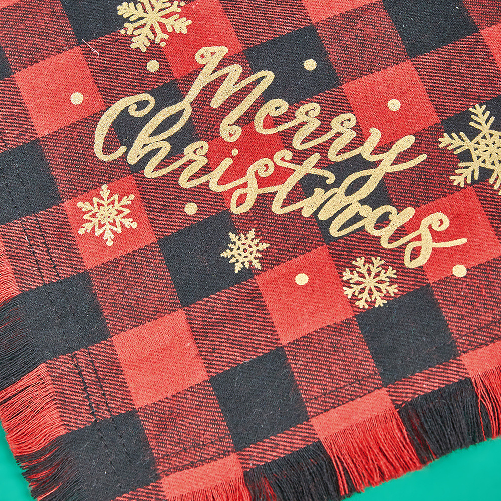 Tanpopo Navidad Plaid borla mascota toalla triángulo perro saliva toalla mascota bufanda ropa al por mayor