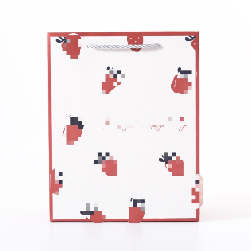 작은 딸기 748-3 핸드백, 고품질 흰색 판지, 14x7x15