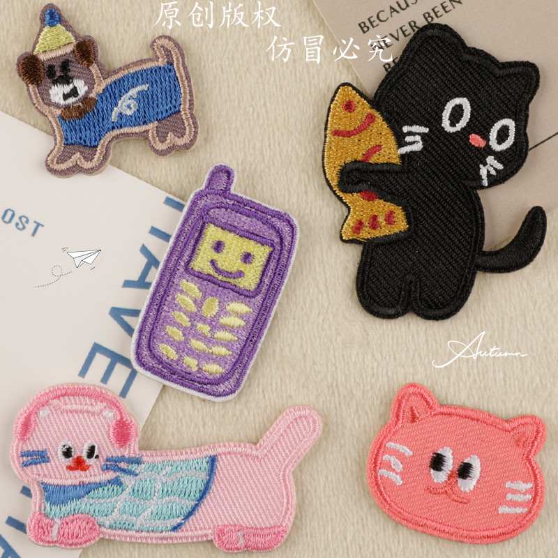 刺绣自粘款卡通可爱动物韩版diy装饰补丁服装辅料한국Wappen布贴