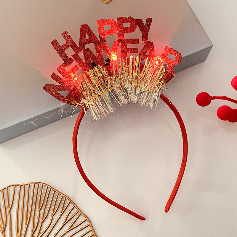 Nuevos accesorios para el cabello de Navidad lindo sombrero de Navidad diadema chica foto divertido de dibujos animados felpa diadema horquilla