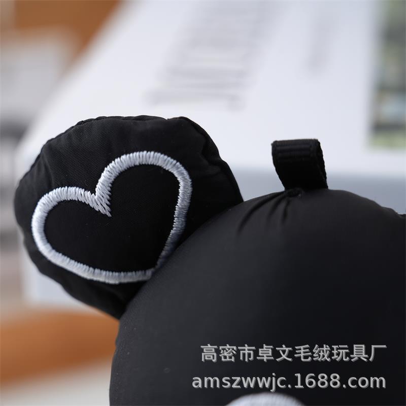 黑色小熊公仔生日礼品装饰挂件毛绒娃娃小熊公仔钥匙扣玩偶|undefined