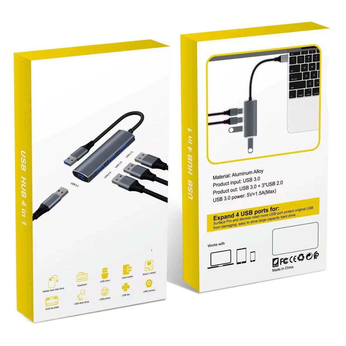 Многоинтерфейсный удлинитель USB 3.0, расширенный многофункциональный высокоскоростной USB-хаб «четыре в одном».