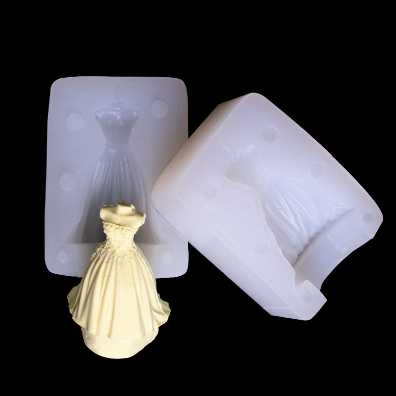 Nupcial princesa pettiskirt fondant cake molde de silicona tubo superior falda ritmo seco herramienta para hornear