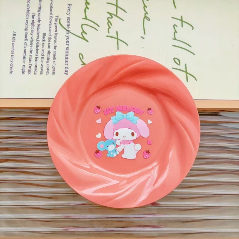 史迪仔猫咪家用餐桌吐骨碟点心盘库洛米塑料零食收纳盘甜品小吃盘|undefined