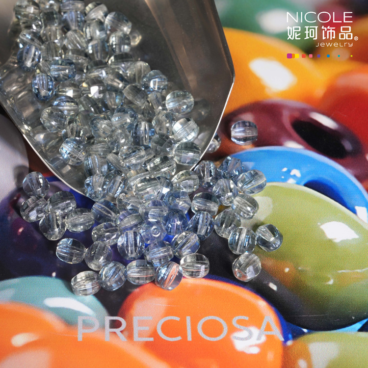 Importación Checa Baosha 7mm cuentas de fuego, collar de cuentas de mano, pulsera, accesorios de material DIY, aproximadamente 100 piezas