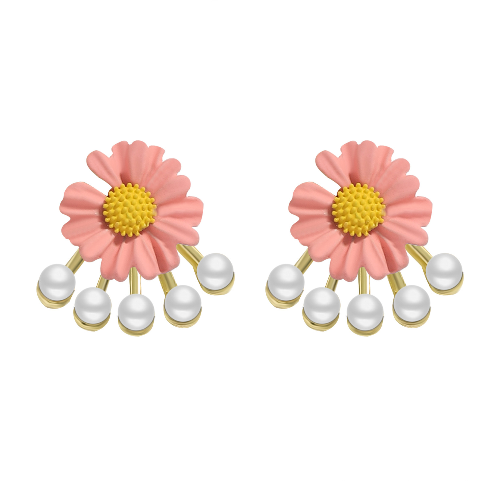 Fashion Flower Inlaid Pearls Colored Petals Earrings display picture 22