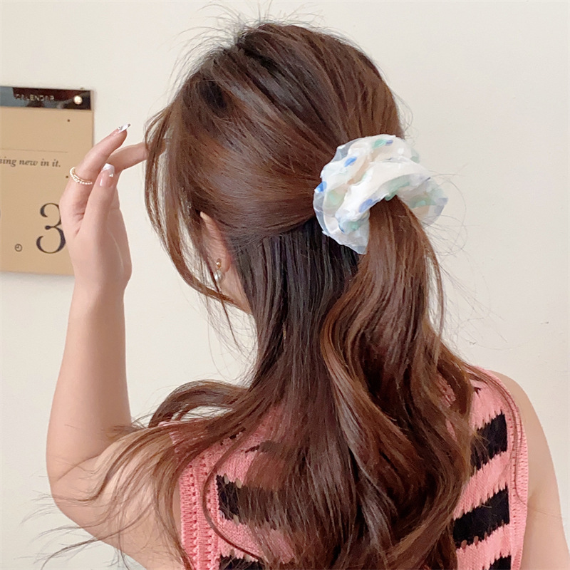 7g Weight Hair Tie Hair Accessories Type 1 Piece Quantity Daily, Street Occasion Cloth Material Flower, Horse Pattern Women's Gender Sweet Style Handmade, Handmade Craft Sweet Women's Flower Horse Cloth Handmade Hair Tie 17