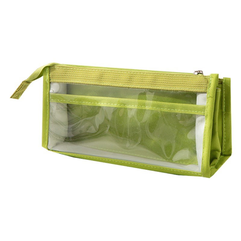 De gran capacidad de seis capas transparente caja de lápiz de la escuela secundaria caso de lápiz de estudiante chica de alta apariencia simple bolsa de papelería japonesa