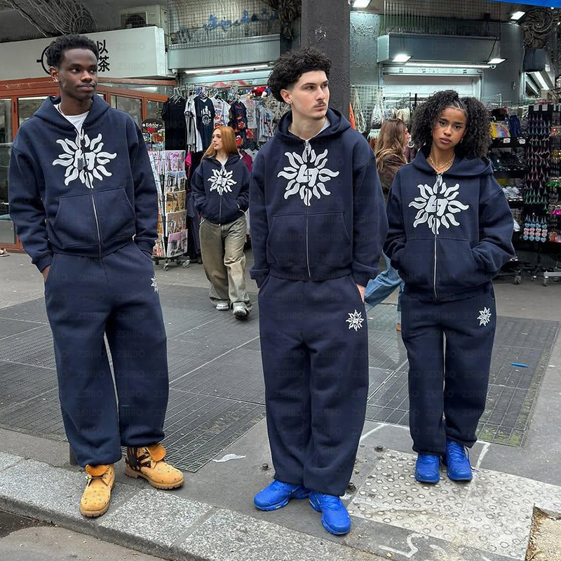 fashionable sports cardigan hip-hop style with zipper