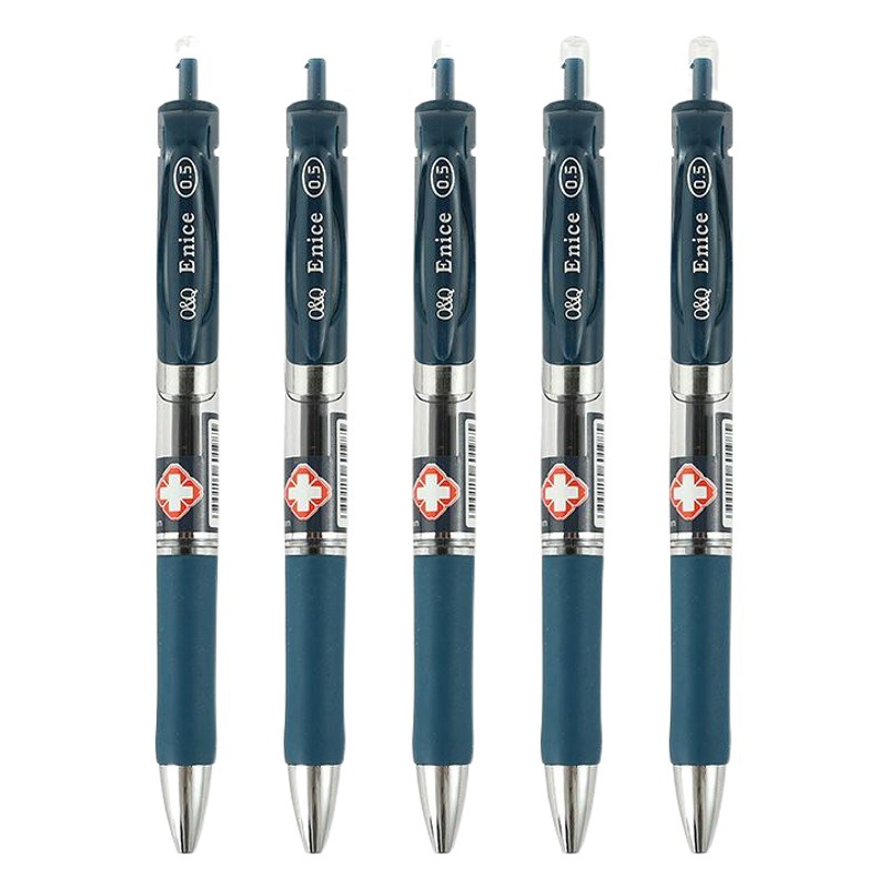 Press the Blue and Black Gel Pen 0.5mm Can Be Customized with Logo, Doctor Supplies, Open Single Ink Blue Double Bead Office Signature Pen