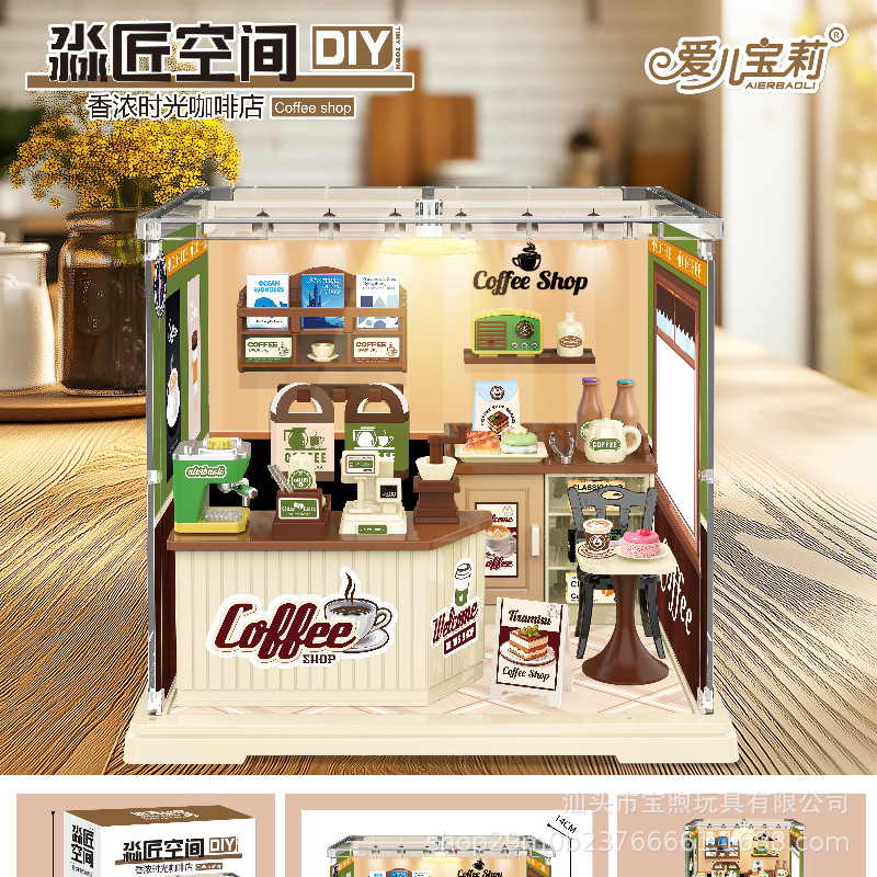 DIY Cottage ensamblado a mano mini casa cocina dormitorio miniature estereoscopic bloques juguetes regalos para chicas