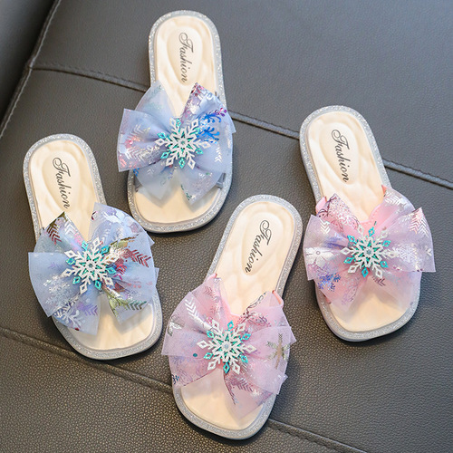 Children's slippers summer home indoor non-slip girls baby outdoor fashion soft bottom infant princess style slippers