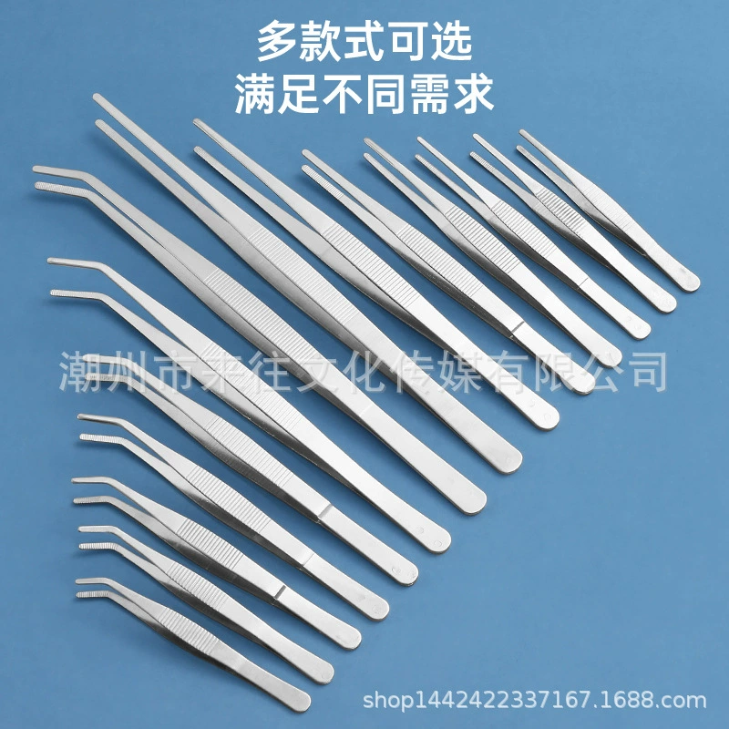 Аксессуары из нержавеющей стали пинцет с зубчатым пинцетом 12.5-48cm Акварин клип микро вид мясистый пинцет