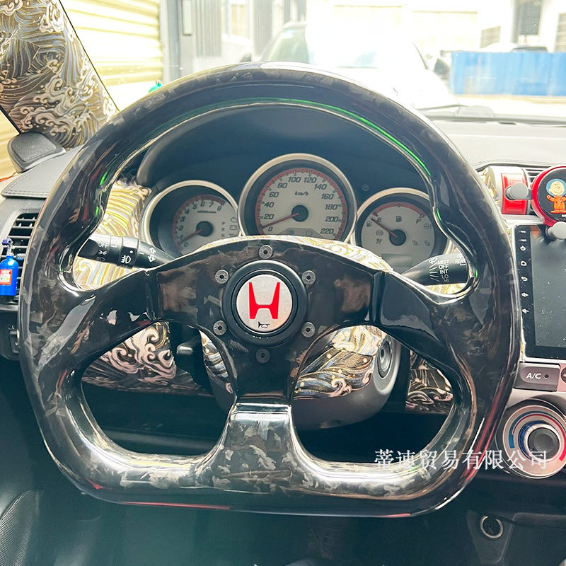 Factory direct sales universal D-type real carbon fiber steering wheel for car modification, 13 inches 320mm forged carbon fiber steering wheel