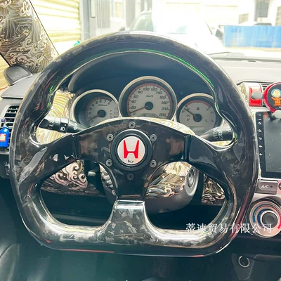 Factory direct sales universal D-type real carbon fiber steering wheel for car modification, 13 inches 320mm forged carbon fiber steering wheel