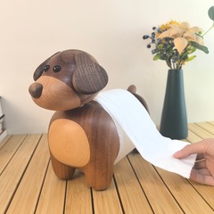 子犬のティッシュ棚原木のロールホルダー