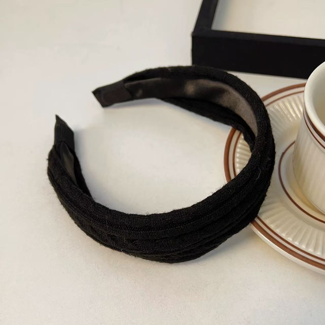 # 242 black twist knitted headband
