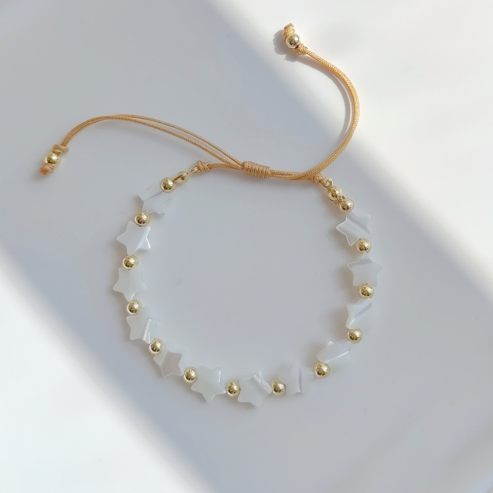 Heart Shape Pattern 1 Piece Fashion Heart Shape Shell Metal Knitting Women's Bracelets