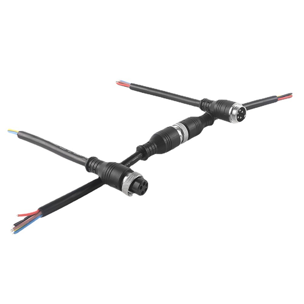 厂家供应LED连接线插头4芯公母对接金属螺母航空插头