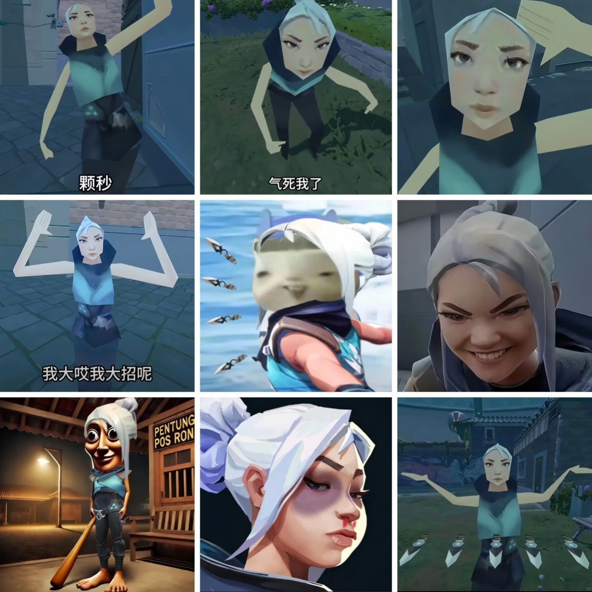 189 pegatinas emoticon de Jetwind Valorant temeroso contrato gracioso taza de agua pegatinas de escritorio DIY teléfono móvil