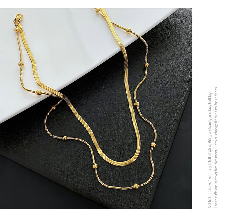 Fashion Geometric Titanium Steel Plating Layered Necklaces 1 Piece