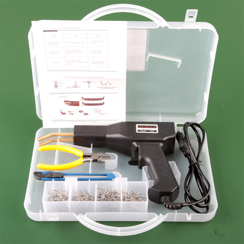 Gran por mayor seguro de automóviles soldador de goma pistola de soldadura caja de plástico equipo de reparación de soldadura de plástico soldador de clavo