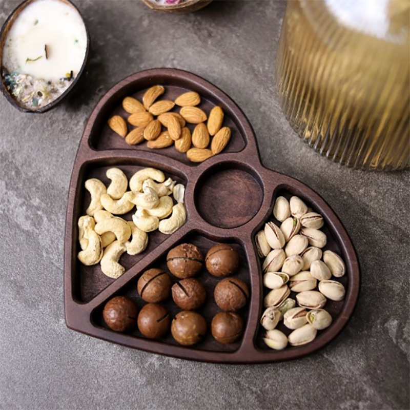 Placa de madera fruta seca irregular fruta merienda Placa de almacenamiento hogar sala de estar creativa multi-funcional con plato de rejilla