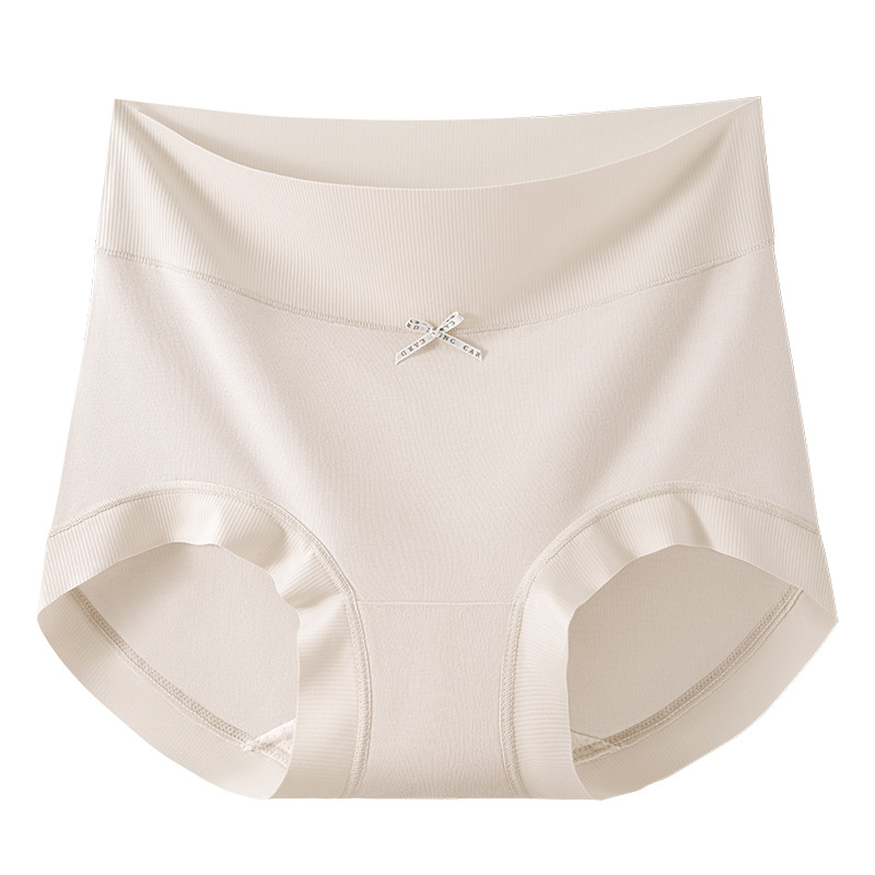 50 ropa interior femenina modal suave de cintura alta ~ Ropa interior transpirable de alta elasticidad de la entrepierna antibacteriana de seda de morera de grado 10A para mujer