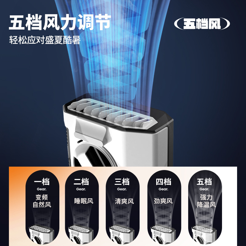 2023 nuevo gran viento al aire libre cintura colgando ventilador 10000mAh Halter portátil multifunción banco de energía pequeño ventilador
