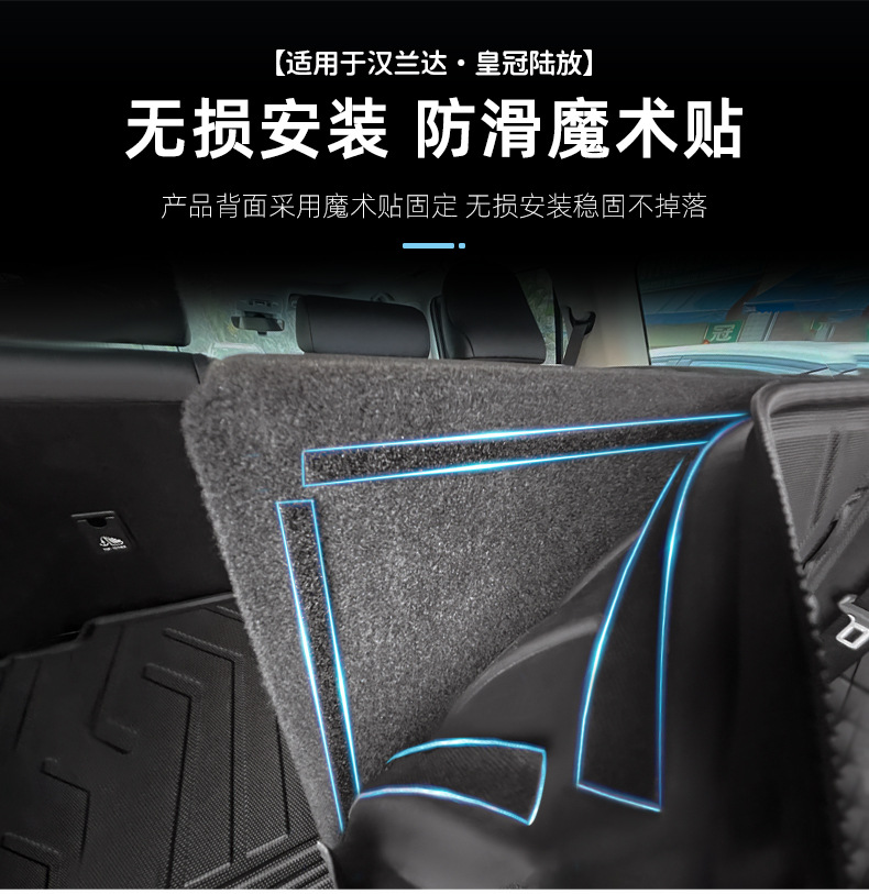 Suitable for 2022 Toyota Highlander integrated tailbox mat TPE back cushion crown land trunk mat