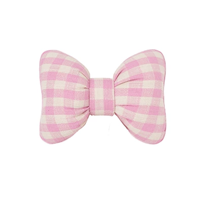 Seat Cushion, Lumbar Pillow, Headrest - plaid-bow-headrest-pink