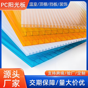 Pc Sunshine Board Polycarbonate Double-Layer Triple-Layer Insulation Greenhouse 8mm Partition Curtain Wall Pc Hollow High-Temperature Resistant