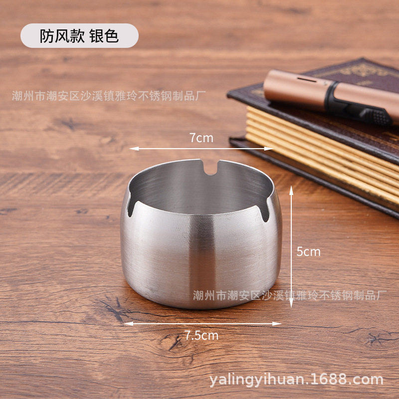 Cenicero de acero inoxidable dorado grueso, resistente y elegante, ideal para bar o cafetería, venta directa de fábrica