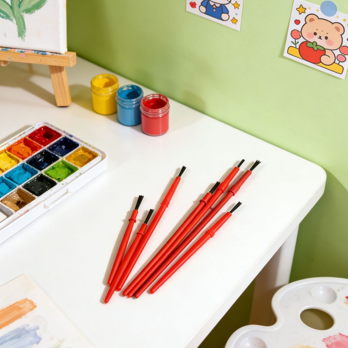 塑料彩绘小笔刷多规格栽毛笔DIY涂鸦小画笔厂家批发儿童彩绘毛刷