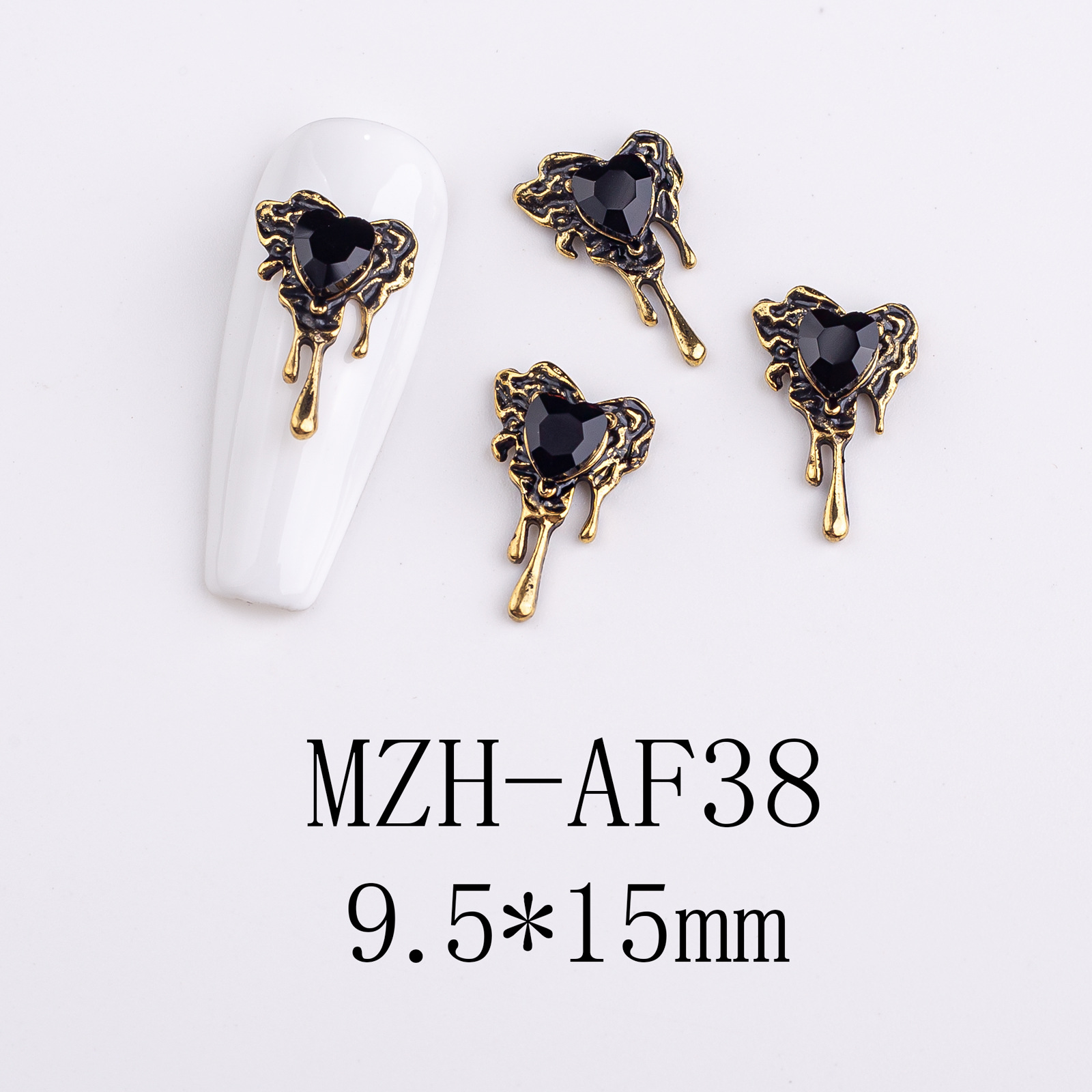 10g Weight Nail Decoration Accessories Nail Supplies 1 Piece Quantity Alloy Material Halloween Festival Heart Shape Pattern Retro, Simple Style Style Halloween Retro Simple Style Heart Shape Alloy Nail Decoration Accessories 1 Piece 19