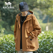 骆驼HJCAMEL冲锋衣男单层加厚外套冬季加绒加厚防风防水户外套女