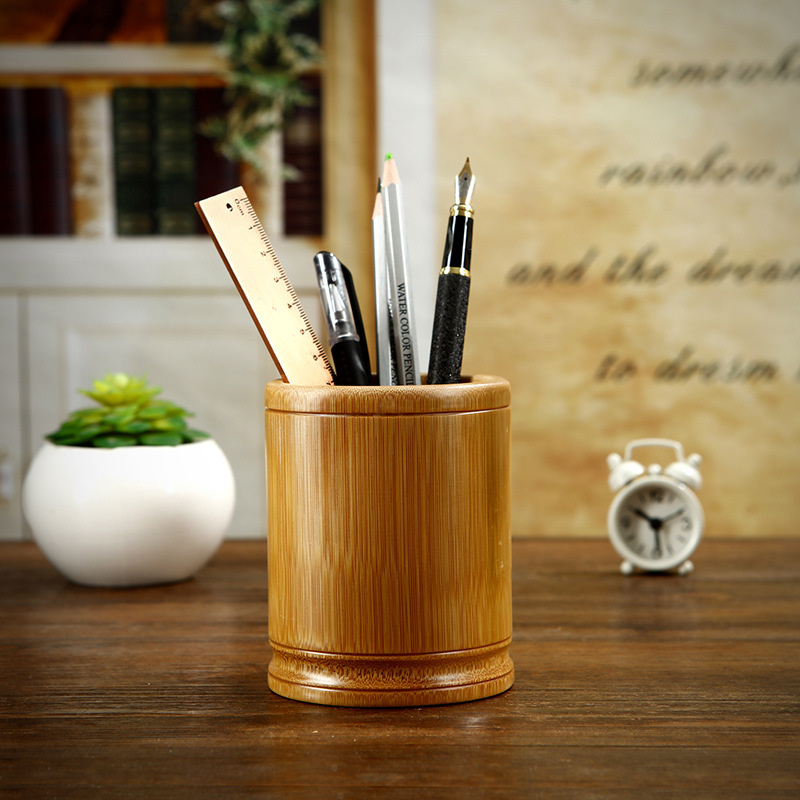 단어 없음 13 오목한 대나무 펜 홀더 높이 13 직경 9-10cm