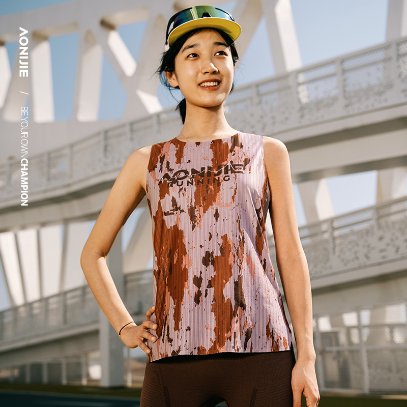 Onijie Sports Quick-Drying Vest Women's Marathon Running Moisture-Absorbent Breathable Sleeveless Vest Racing Training Top