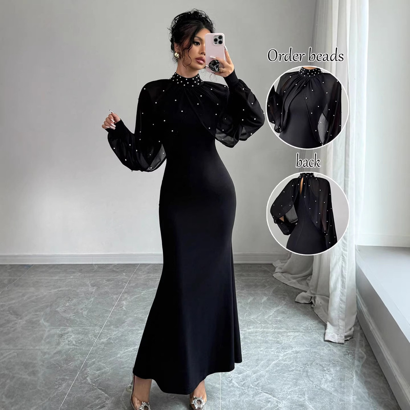 European and American Cross-Border Women's Clothing 2026 Spring New Lace Patchwork Bodycon Dress