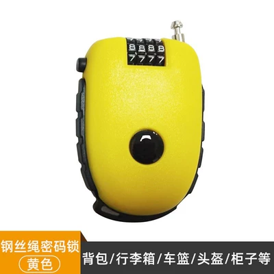 lock electric bicycle anti-theft fixed | Helmet lock - c32-type-yellow-wire-rope-lock-4-digit-password