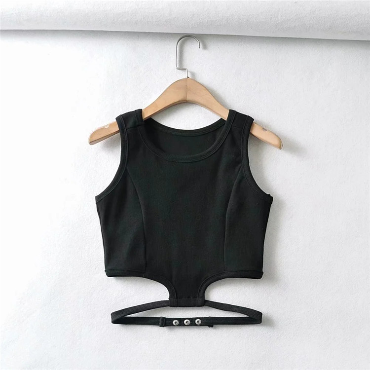 round neck cropped vest NSLD27563
