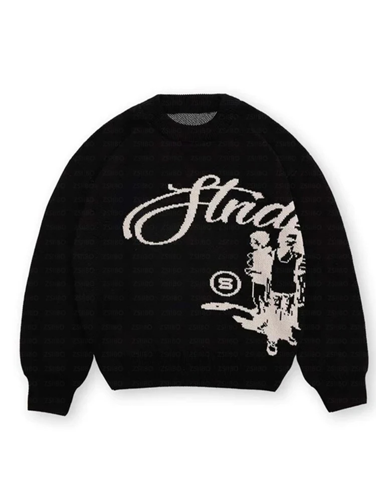 Stussy Graphic Crewneck Sweater Black