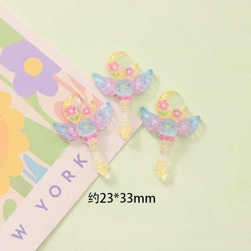 氷透明ファインフラッシュクラウンスター魔法の杖 diy クリーム接着剤ヘアピン携帯電話ケース靴バックル樹脂ジュエリーアクセサリー|undefined