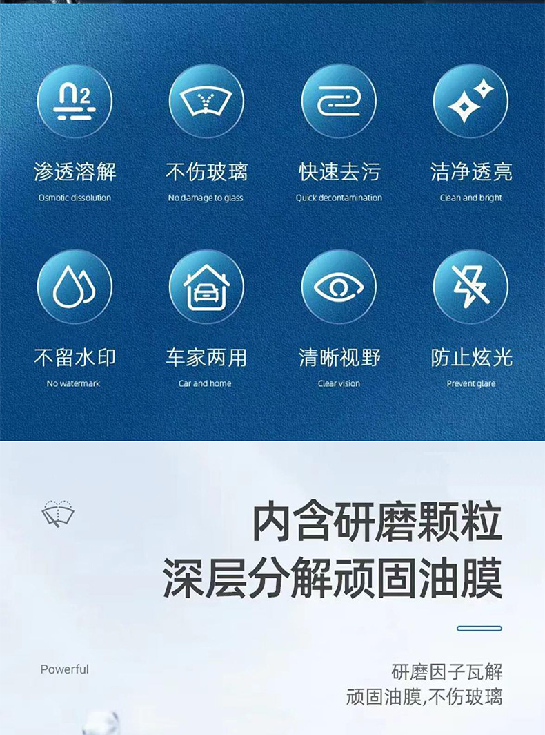 Quanyao car glass oil film remover cleaner, powerful for wiping off water from the windshield, oil-removing paste for rainy days