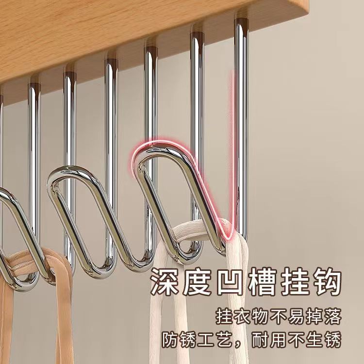 8 ganchos multi-funcional de madera maciza percha cinturón de almacenamiento rack multi-funcional percha corbata bufanda de seda gancho de la honda