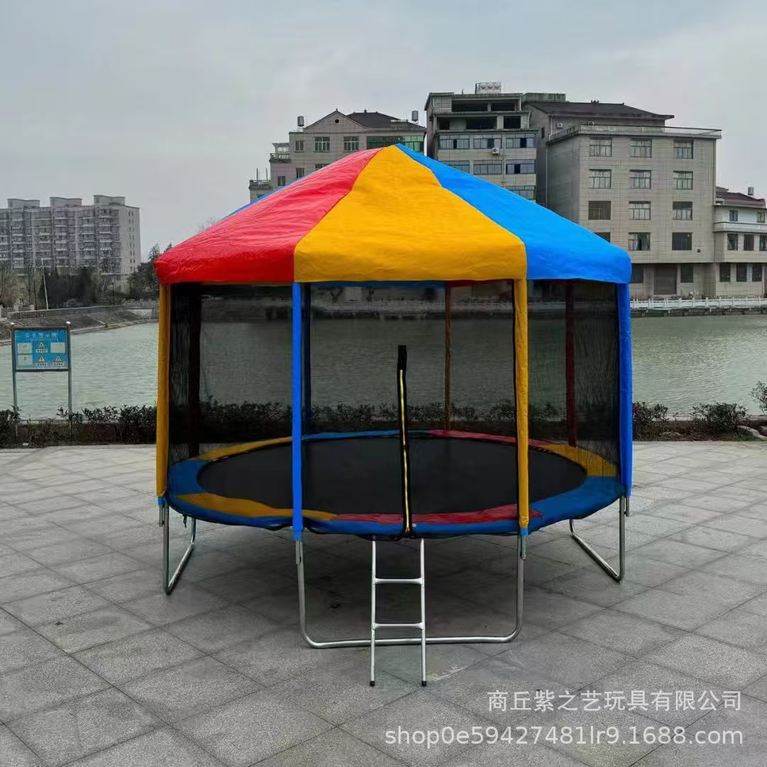 Trampoline Colorful Trampoline Large Round Tent Household Ceiling Children Adult Bounce Sunshade Outdoor Stall